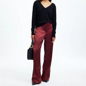 {{madewell}} Pull-On Straight Pants in Stretch Satin